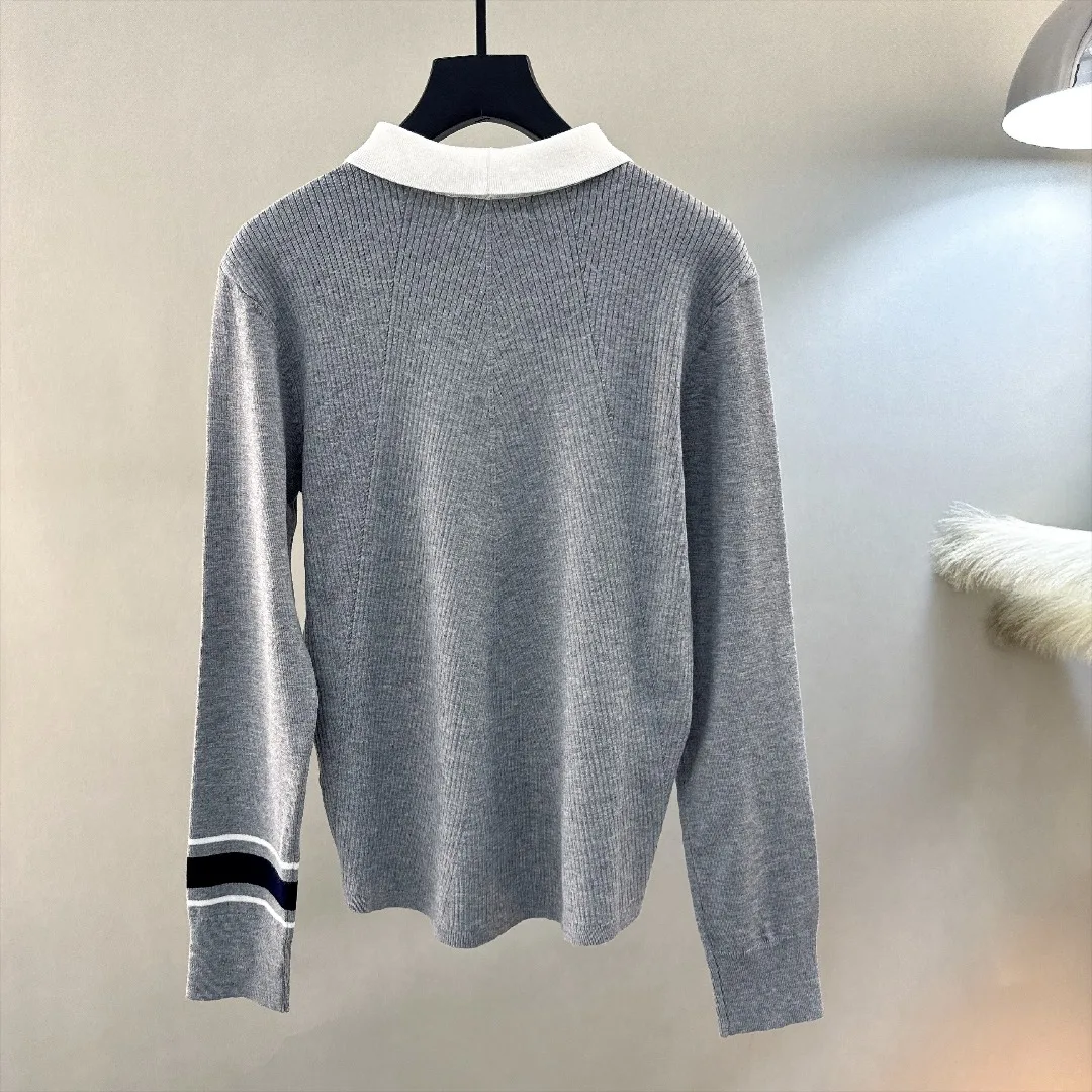 Women's Golf Knit Pullover 2026 Fall New Korean Style Long Sleeve Collared Sporty Casual Versatile Elegant Cotton Blend Trendy