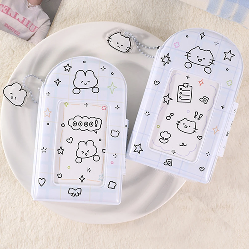 Cartoon Rabbit Photocard Holder Cute Cat 3 inch Photo Album 28 Slots Korean Idol Small Cards Collect Book Card Holder Stationery