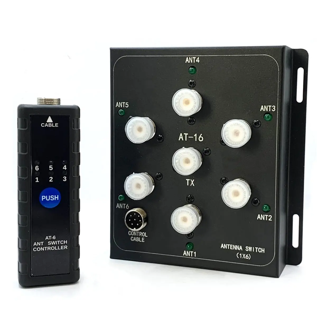 Y901A*☀▃AT16 6-Way Coaxial Remote Antenna Switch High Power Compatible with Base Station/Handheld Radios 1.8MHz-55MHz 800W PEP