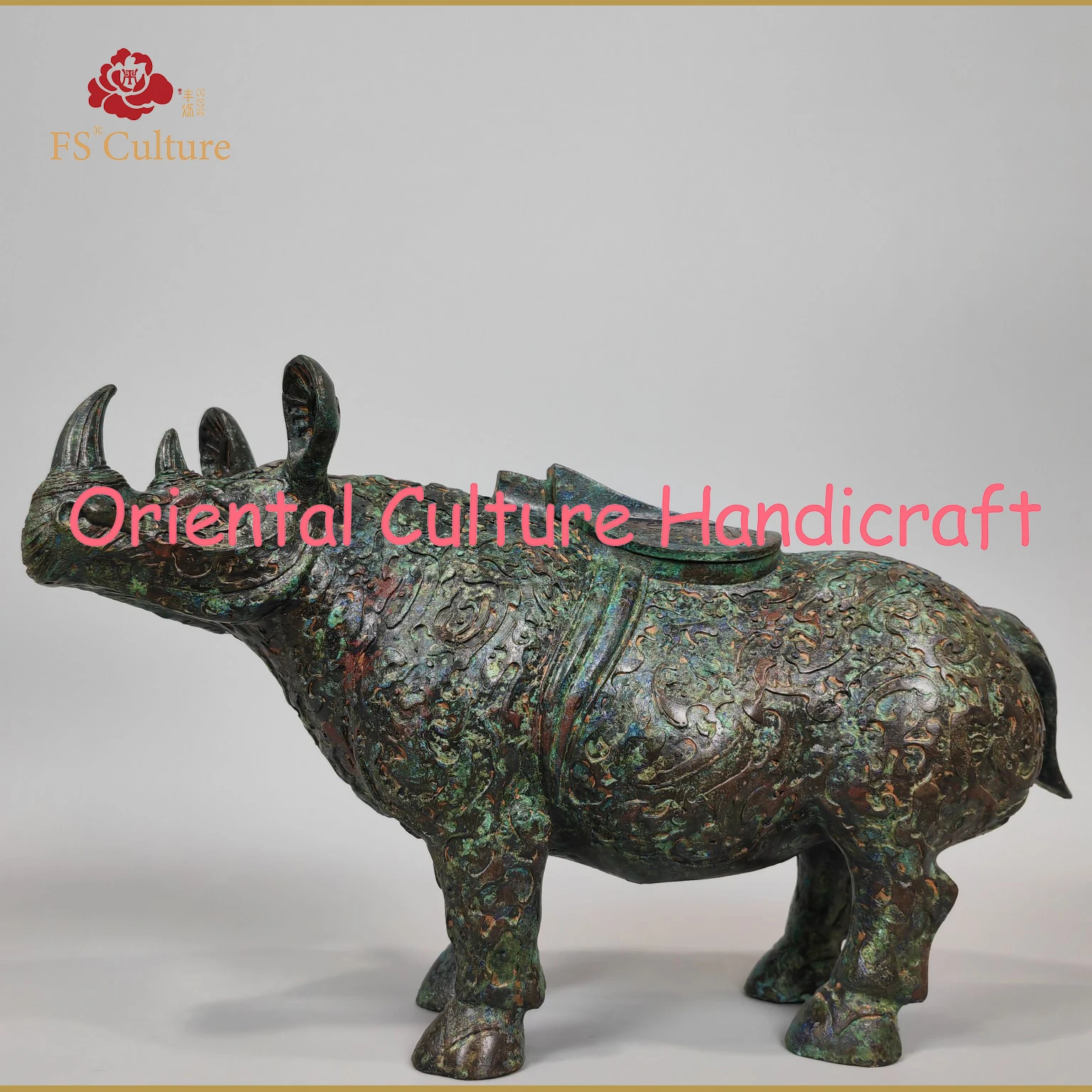 Imitation Of Ancient Chinese Bronzes, Rhinoceros Shaped Wine Vessels, Zun, Home Ornaments，Exquisite Handicrafts, Collectibles