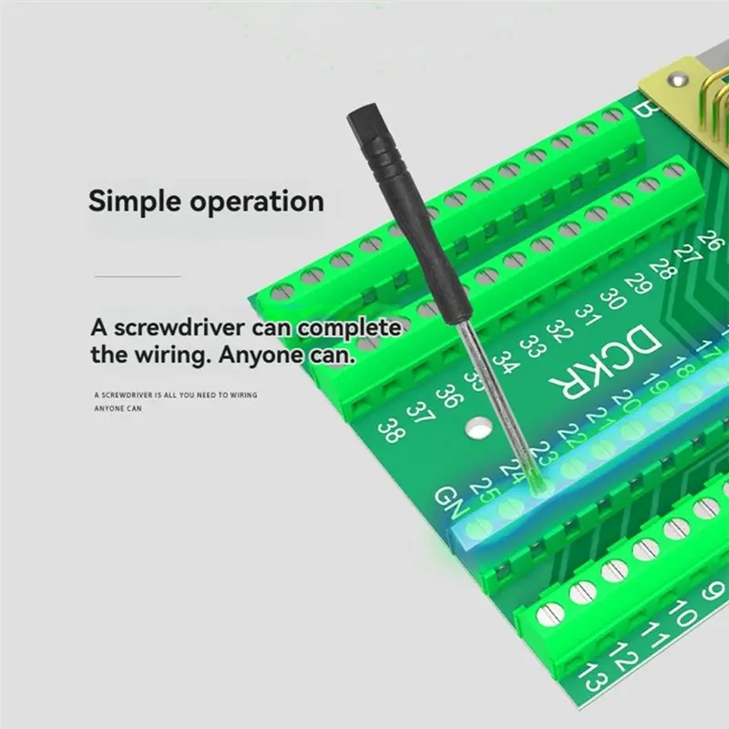 AT43-DB50 Connector,Male D-SUB Header To 50-Pin Port Terminal Adapter Breakout Board No Soldering Needed,With Nuts