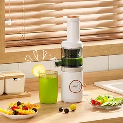 Máquina exprimidora eléctrica de frutas y verduras, miniexprimidor lento con tornillo, Extractor de prensa en frío, sin filtro patentado, modelo portátil, novedad