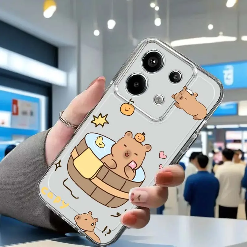 

Cartoon Bear Funny Phone Case For Xiaomi Redmi Note 15 14 13 12 11E 9 9T 8 8T Pro Plus Turbo 5G Fashion TPU Transparent