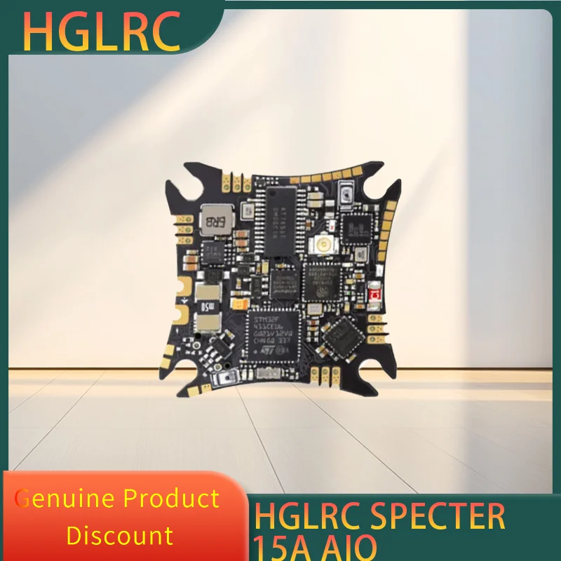 

HGLRC SPECTER 15A AIO MPU6000 F411 Flight Controller Bluejay 15A 4in1 ESC UARTS ELRS 2.4G RX 2-4S 25.5X25.5mm for RC FPV Drones