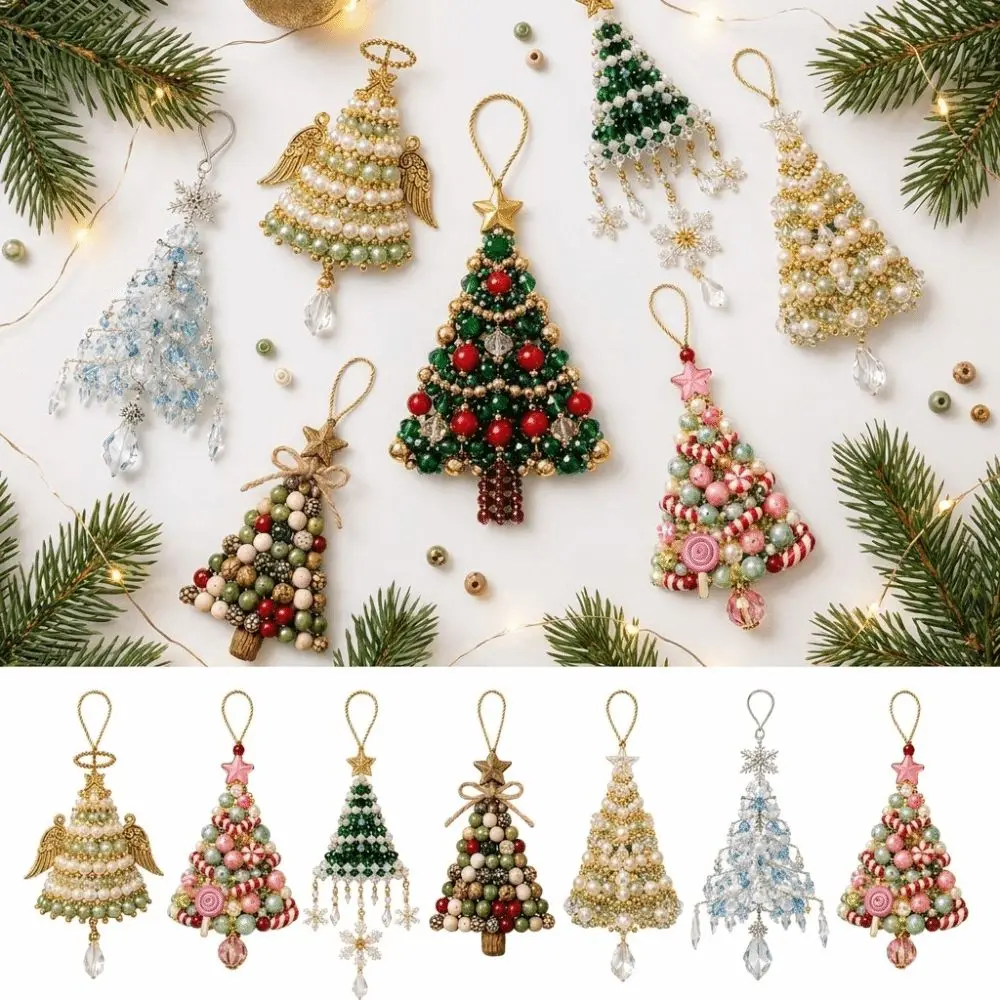 Neues DIY-Weihnachtsbaum-Ornament-Set, Perlen-Hängeornament-Set, Perlen-Bastelset, festliche Weihnachtsaktivität
