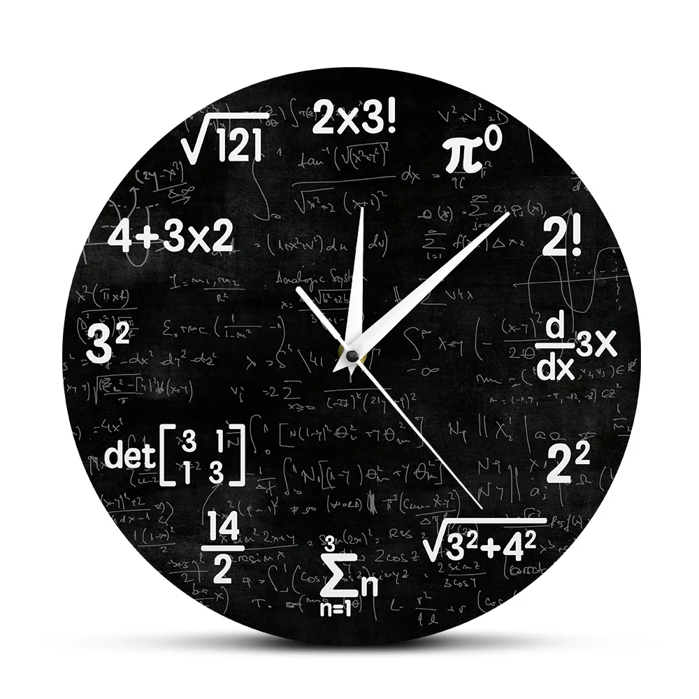 

Math Equations and Notations Mathematics Chalkboard Geek Wall Clock Educational Gifts For Kids Teachers School Classroom Decor