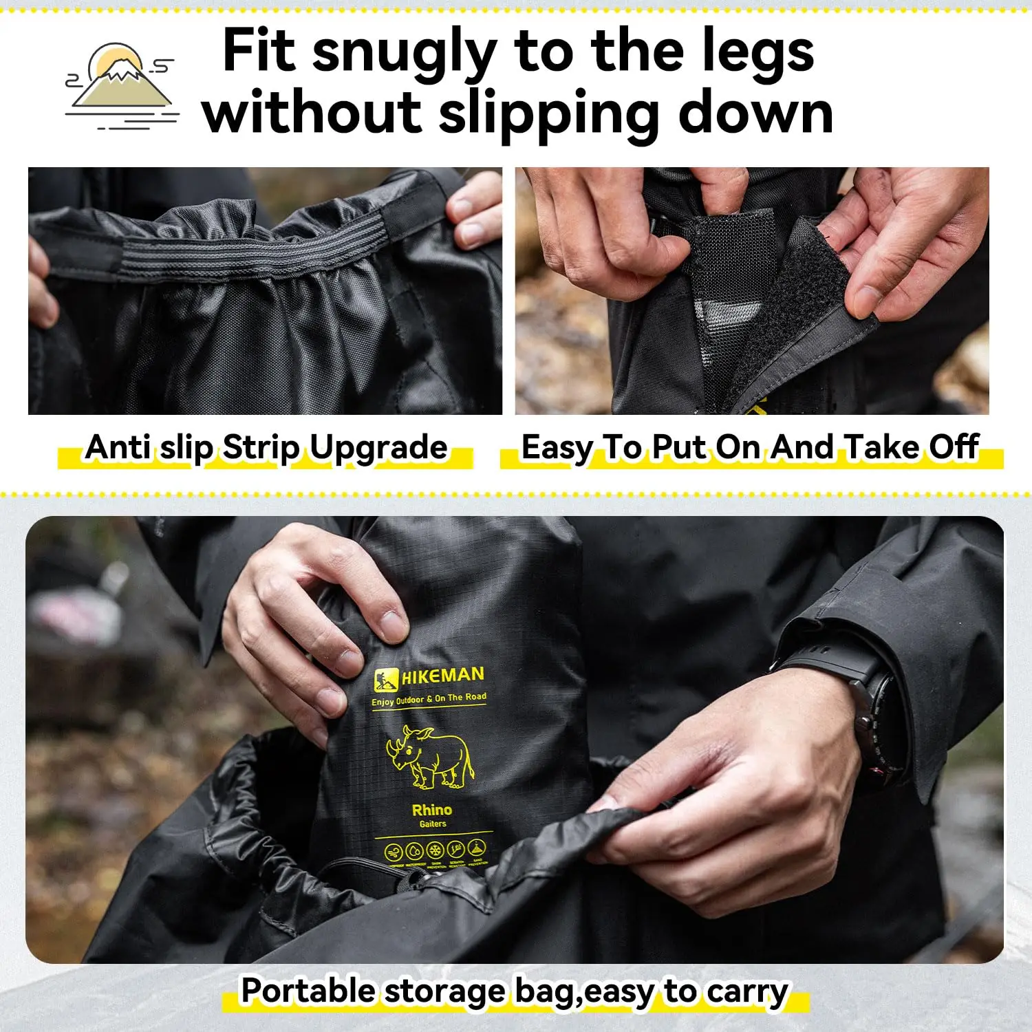 Polainas impermeables para nieve trekking, ajustables en botas - imagen 2