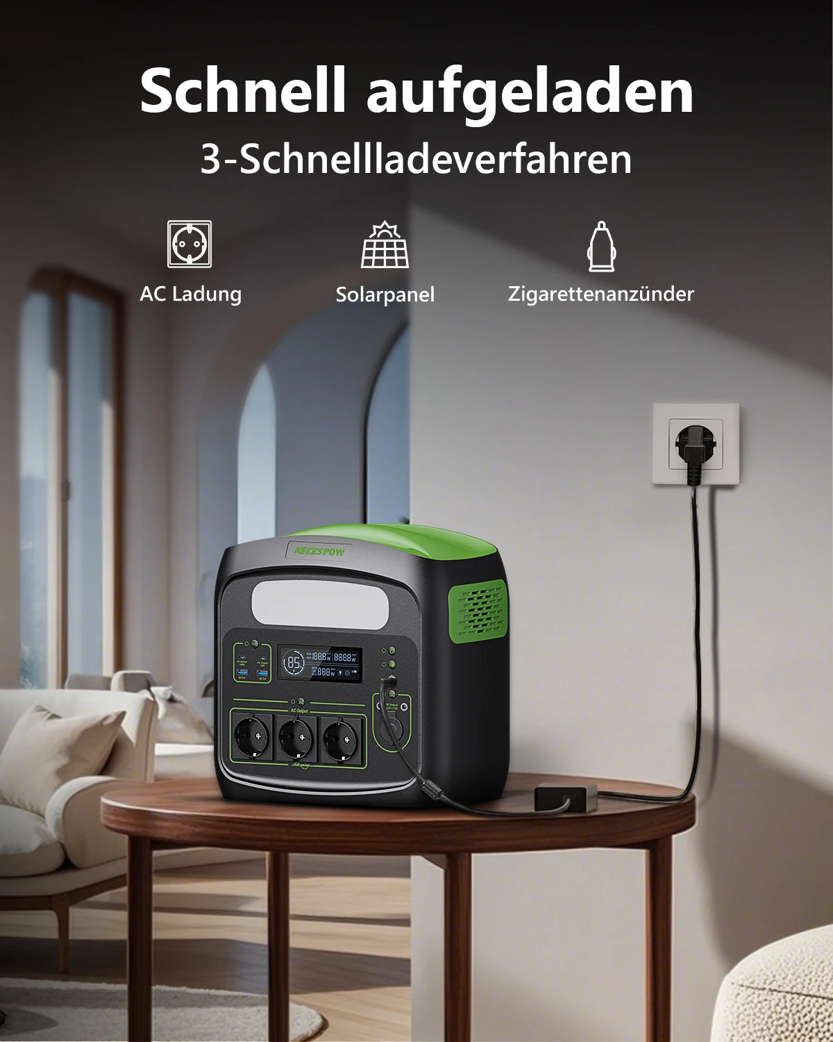 N7576 Tragbare Powerstation 700W 460,8Wh Solargenerator LiFePO4-Batterie, für Notstromversorgung zu Hause, Outdoor-Camping, mobile Stromversorgung – Detail 4