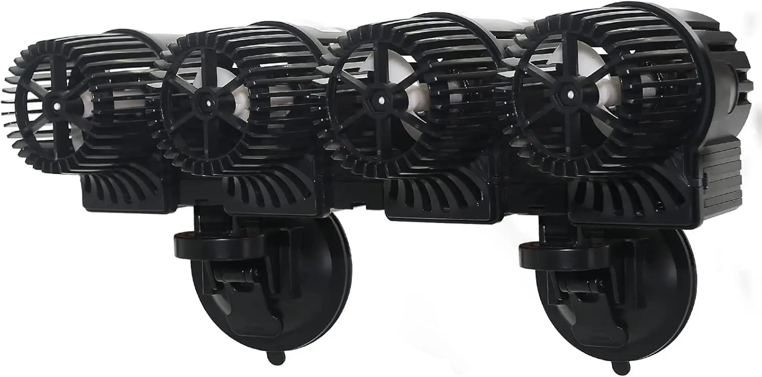 

12680 GPH Wave Maker Aquarium Circulation Pump - 4-Head Submersible Powerhead for Fresh & Saltwater Tanks (180-300 Gallons) with Adjustable Flow - Black