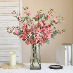 90CM Artificial Single Branch Camellia Chinese Style Retro Home Decoration Photography Prop Silk Flower Wild Camellia