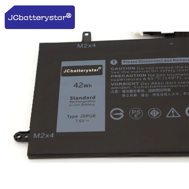 JCbatterystar New J0PGR Laptop Battery For Dell Latitude 5285 5290 T17G 1WND8 JOPGR laptop 7.6V 42Wh