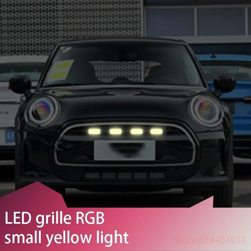FOR Mini cooper f56 f55 f54 f53 CLUBMAN Car Front LED Grille Light RGB Auto Flash Warning Safety Signal Lamps APP Control 12V