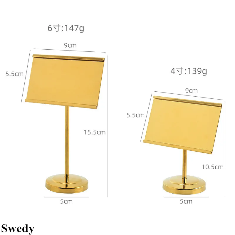 90x55mm Stainless Table Number Name Place Card Holder Photo Picture Menu Memo Clips Price Label Tags Sign Holder Display Stand