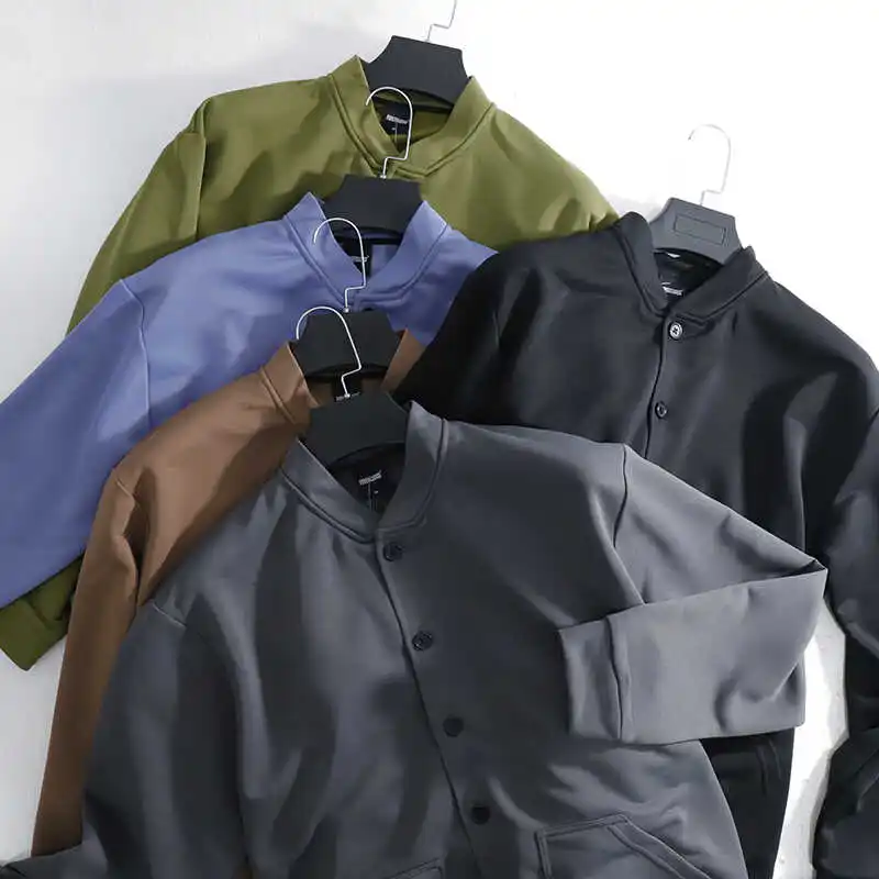 

Casual Baseball Collar Jaet Men's Spring Autumn Sle Youthful Ele Stand Collar Outerwear M Top Stand Fit Long Sl...