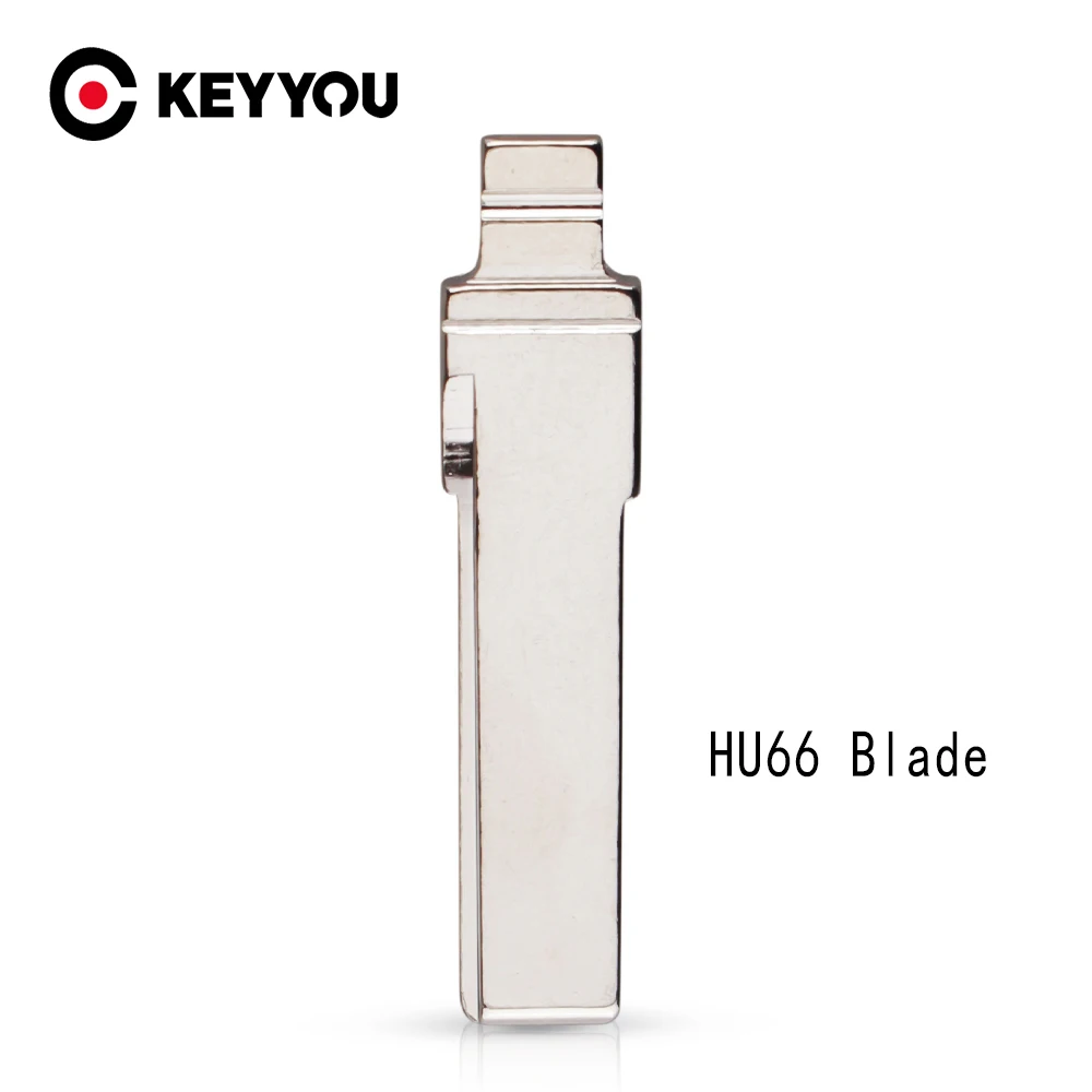 

KEYYOU Replacement Flip Folding Remote Key Blade Car Key Blank For Audi A6L Original Blade Remote Key Uncut HU66 Blade