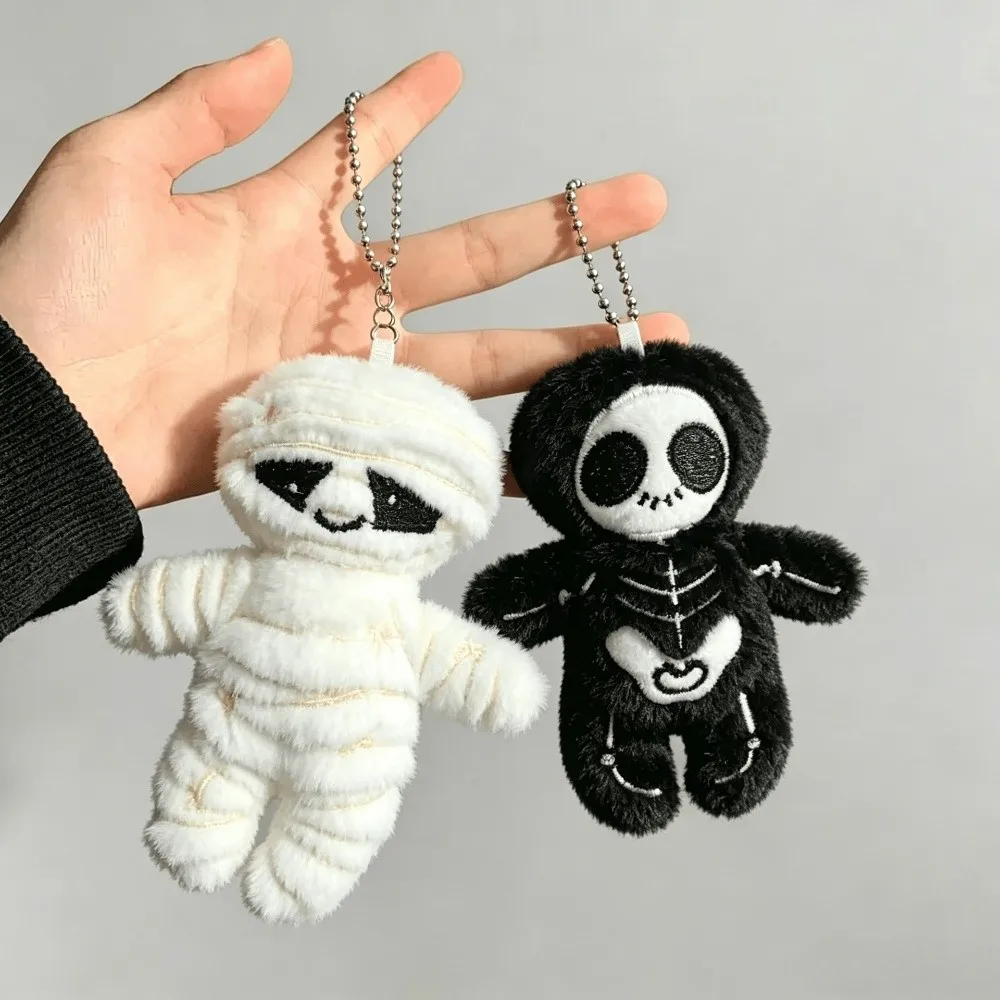 Creative Skeleton Halloween Plush Keychain Skull Mummy Style Bag Pendant Stuffed Keyring Key Hanging Holiday Gifts