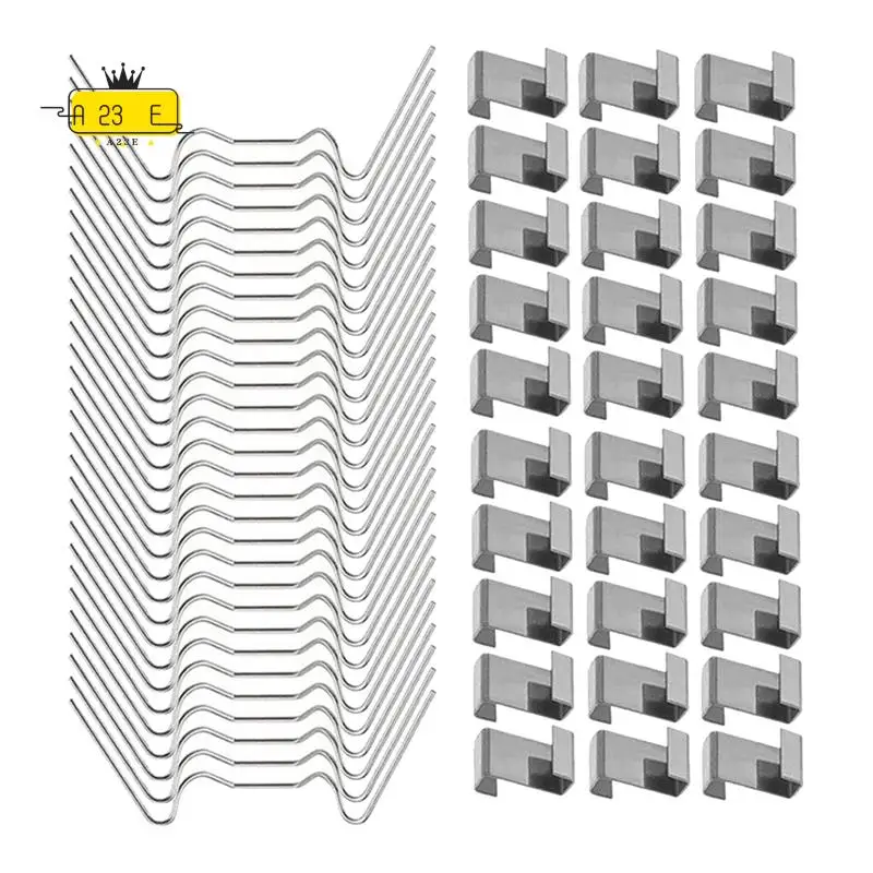 

A23E-100Pcs Greenhouse Glass Pane Clips Greenhouse W Wire Clips Glazing Z Type Clips Stainless Steel
