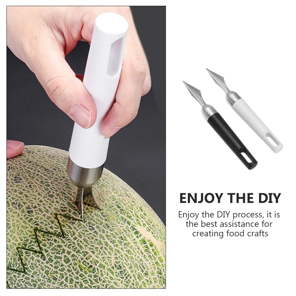 

2pcs Stainless Fruit Carving Carving Fruit Engraving Knife Knife Vegetable Shaper Gadgets Kitchen Accessories