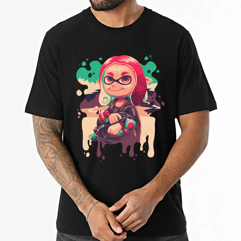 Cute Cartoon Videogame Splatoon Gift T Shirt for Gamer 1231 Short Sleeve Graphic Clothes 100% cotton Unisex Tee US Size S-6XL