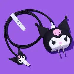 Sanurgente-Juste de protection en PVC pour chargeur, tête de charge rapide, manchon de protection, Apple 20W, Kawaii, Hellokitty, Cinnamoroll, Kuromi