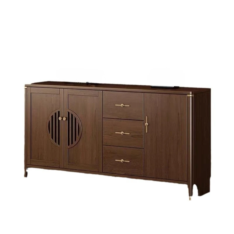 New Chinese-style solid wood dining side cabinet, household kitchen, living room against the wall, large-capacity locker
