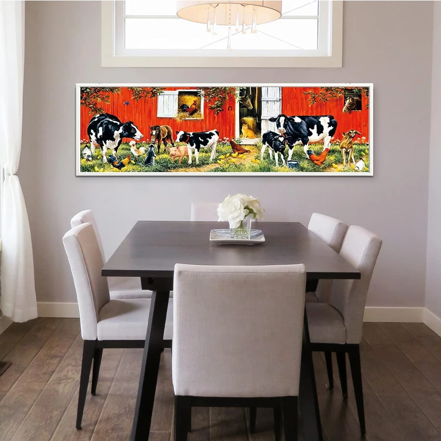 Large Cow Farm Diamond Painting red house Kit DIY Full Drill diamond embroidery mosaic cross stitch Crystal Rhinestone Art decor