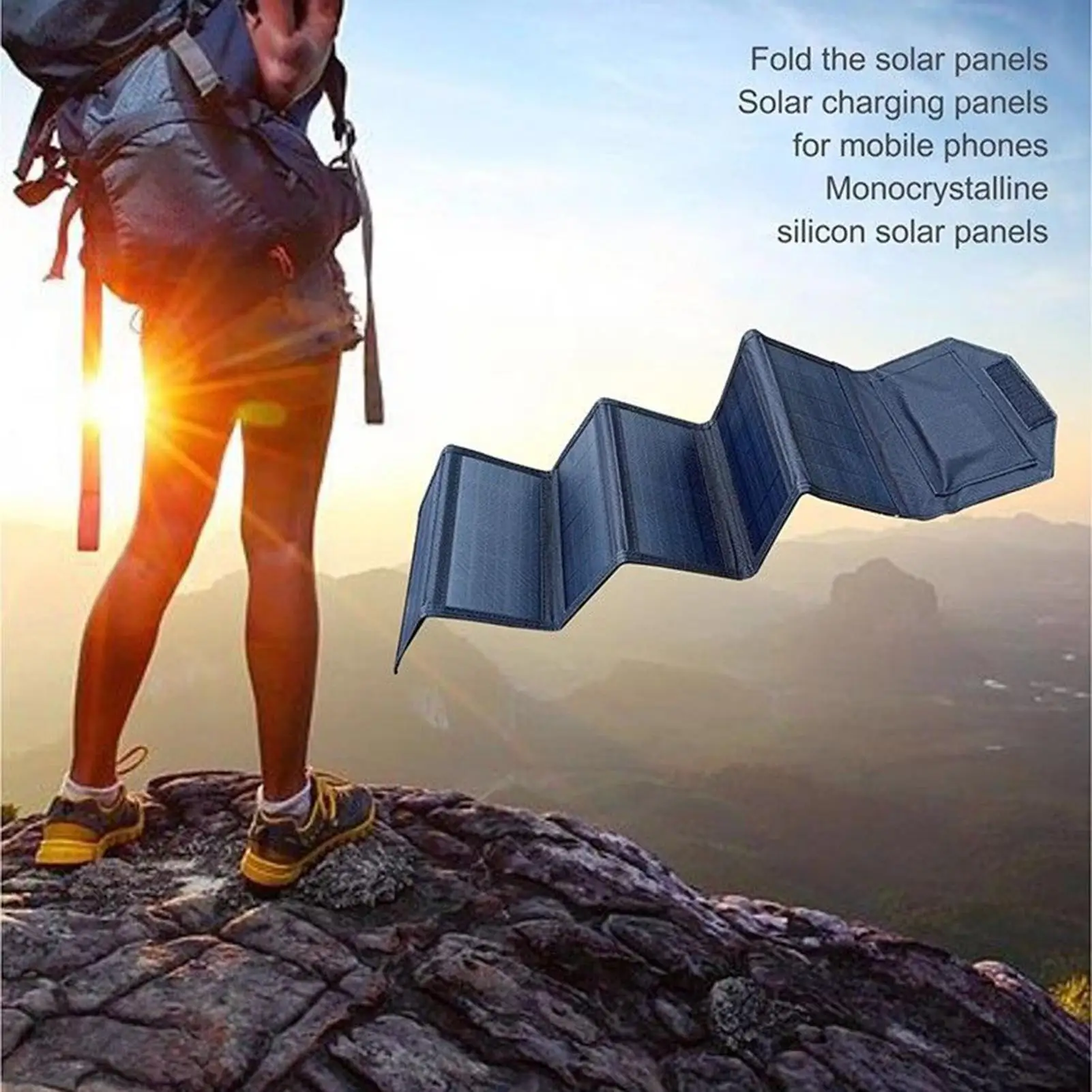 

Solar Phone Charger Foldable 120W Laptop Charger Waterproof Double USB Port Charging Bank For Camping Beach RV Backpacking