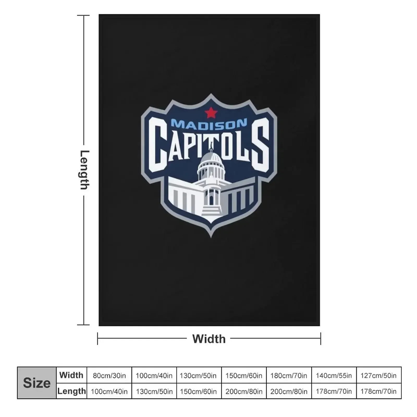 Madison Capitols Essential T-Shirt Throw Blanket valentine gift ideas Decoratives Plush Blankets