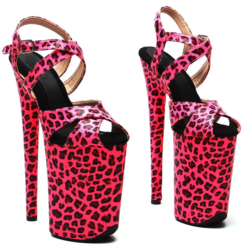 

Model Shows Wome Fashion 23CM/9inches PU Upper Platform Sexy High Heels Sandals Pole Dance Shoes 080