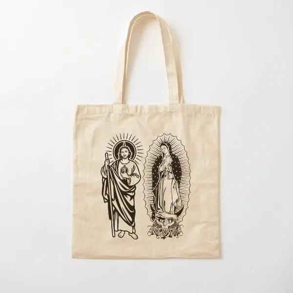 Our Lady Of Guadalupe Virgin Mary San  Canvas Bag Women Travel Foldable Handbag Ladies Grocery Printed Fabric Designer Fashion