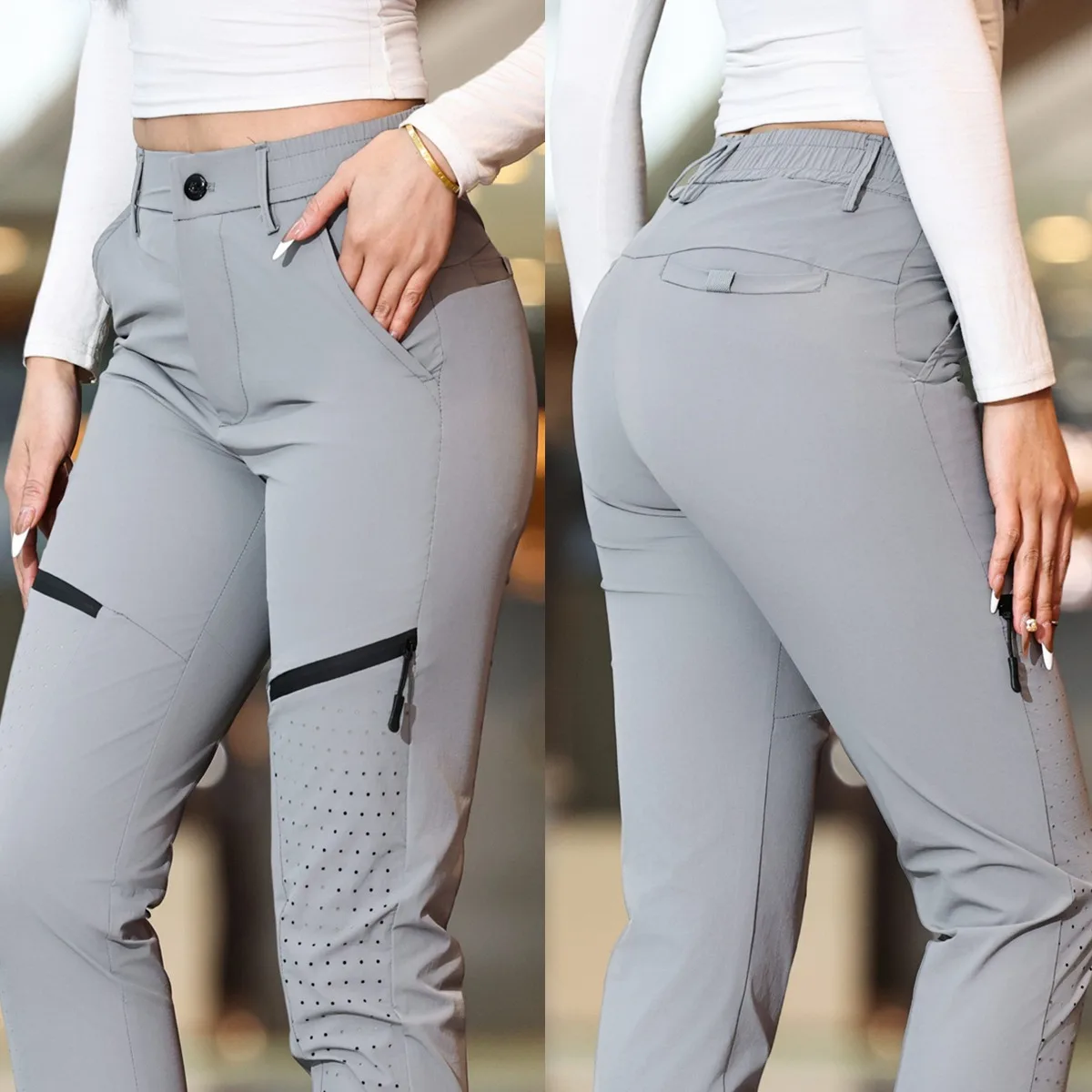 Ice Silk Men's Summer Thin Straight Leg Slim Fit Long Casual Pants Breathable Quick Dry Sporty Style Polyester Fiber Youthwear