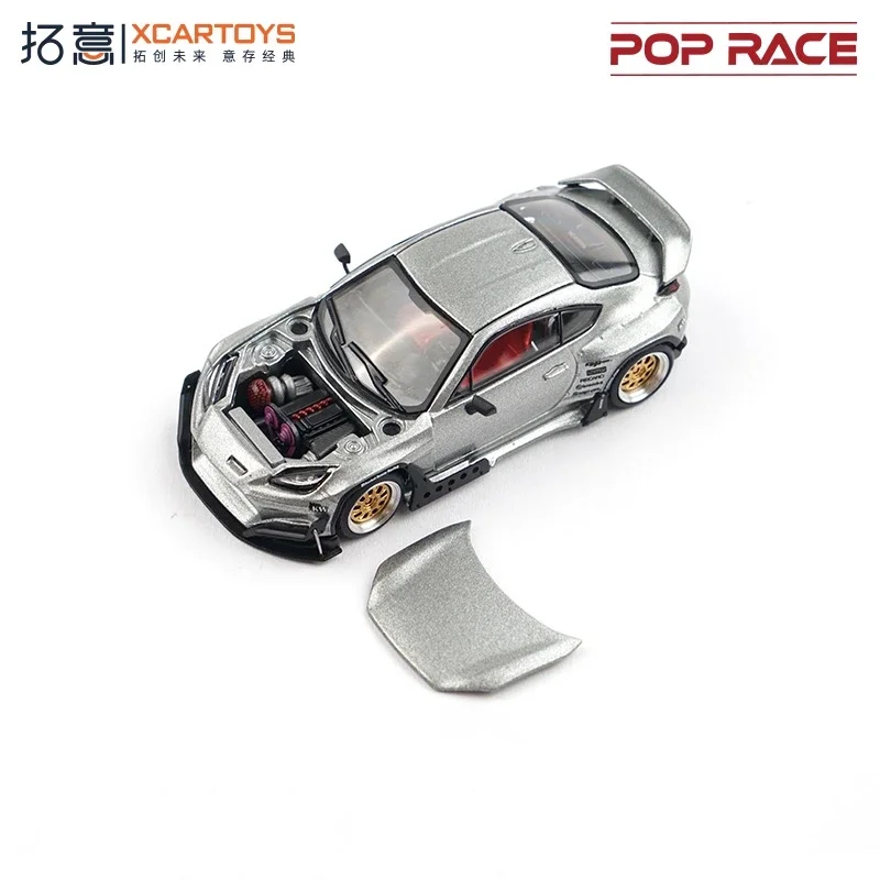

Xcartoys x POP RACE 1:64 GR 86 PANDEM Серебряная литая коллекция моделей автомобилей, миниатюрная коллекция