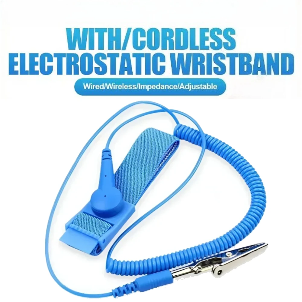 

Antistatic Bracelet Electrostatic Wireless Adjustable ESD Discharge Cable Wrist Band Strap Hand With Spare Wristband