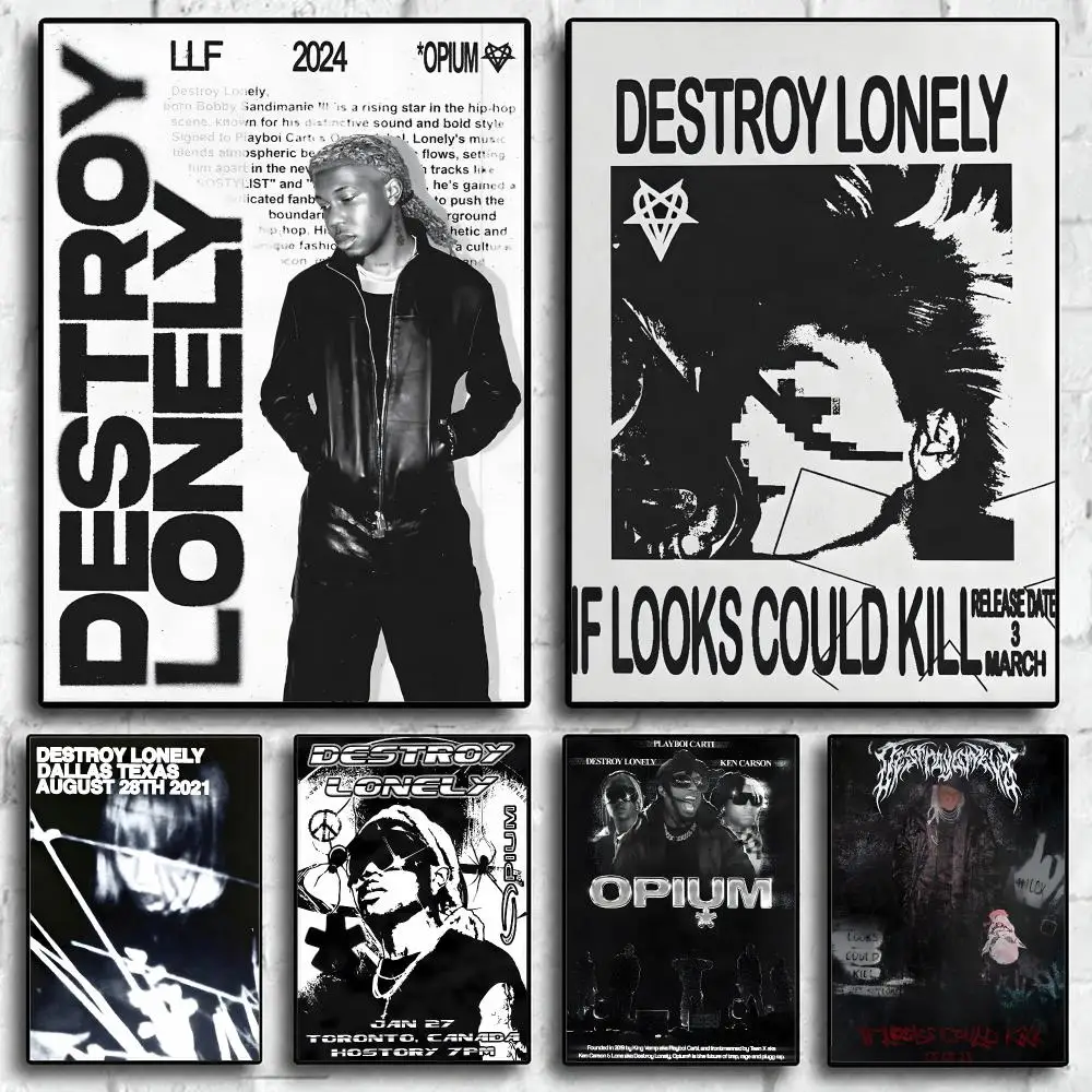 music Destroy Lonely Poster Wall Posters Art Print HD Print Self-Adhesive Waterproof Wall Stickers Room Decoration