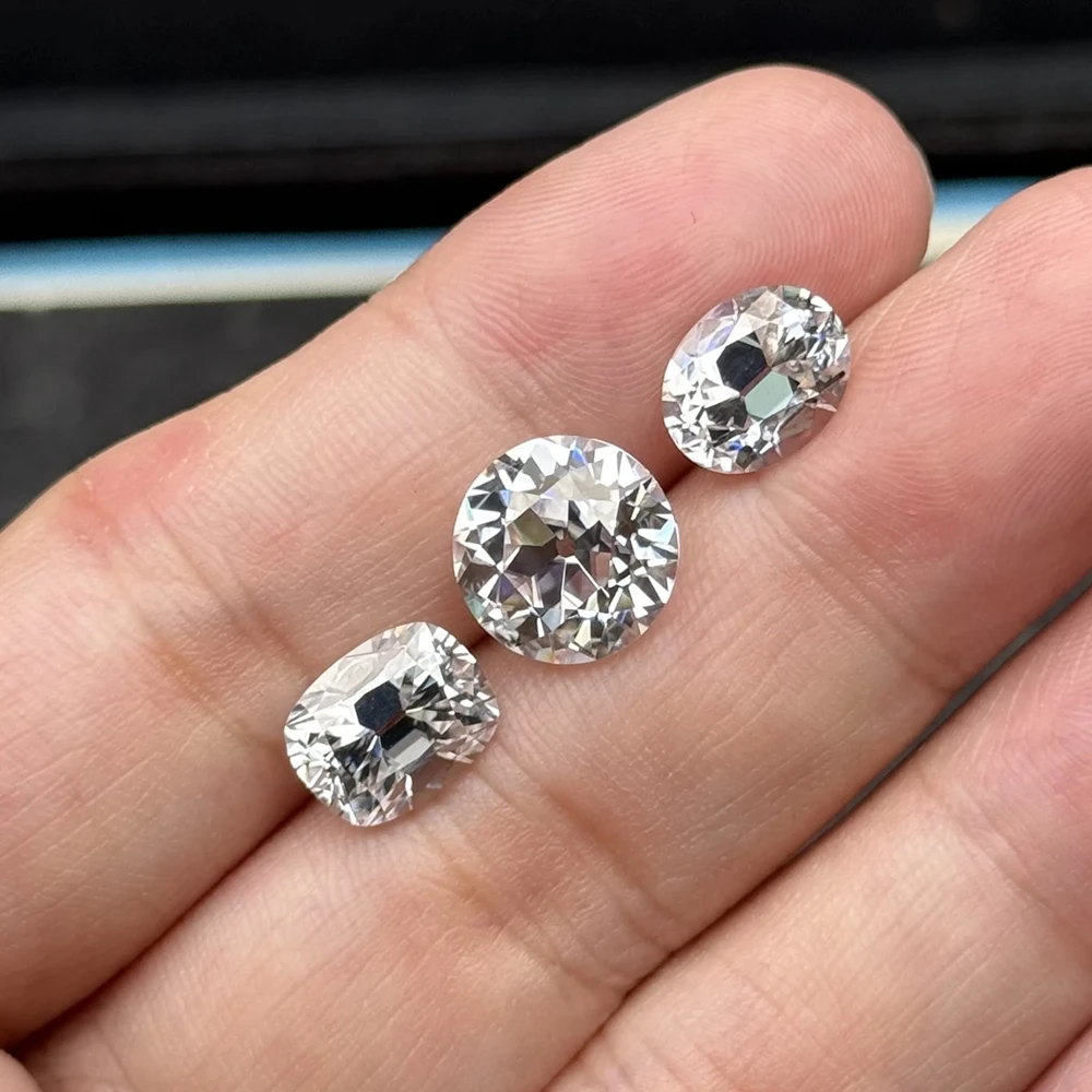

Meisidian Lab Created Round Oval Cushion Moissanite Old Eurpean Cut 3mm To 14mm Super White VVS1 D Loose Gemstone
