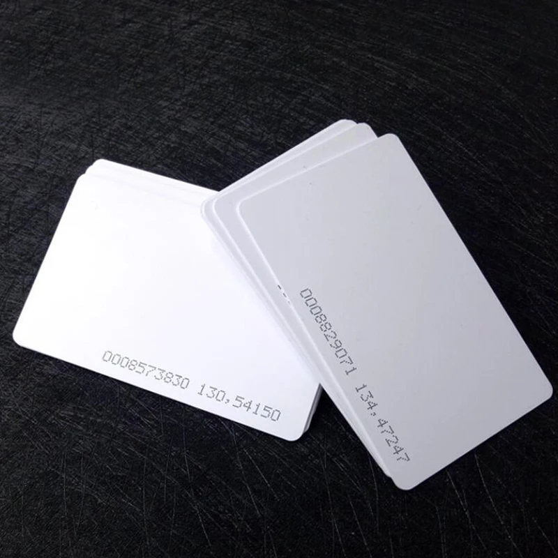 100pcs/lot 125KHz RFID Proximity Smart Card TK4100 ID Card for Access Control Device Time Attendance PVC White Card