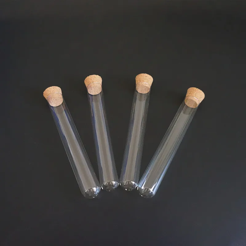 24Pcs/Pack Lab 15x100mm Clear Round Bottom Glass Test Tubes with Cork for Laboratory Experiment