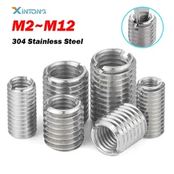 304 Stainless Steel M2 M3 M4 M5 M6~M12 Sotted Inside Outside Self Tapping Thread Insert Adapter Screw Nuts Sleeve Converter Nut