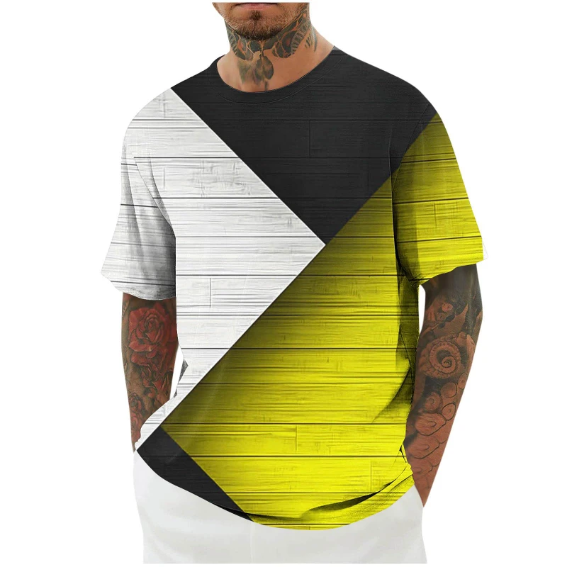 

Color Block 3D Print T-Shirts For Mens Summer Short Sleeve Crewneck T Shirt Gym Polka Dot Pattern Basic Tops Shirt Man 2025 New