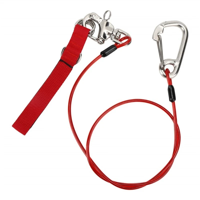 Underwater Diving Freediving Lanyard Diving Safety Lanyard Rope with Wristband & Carabiner Dive Accessories Enduring