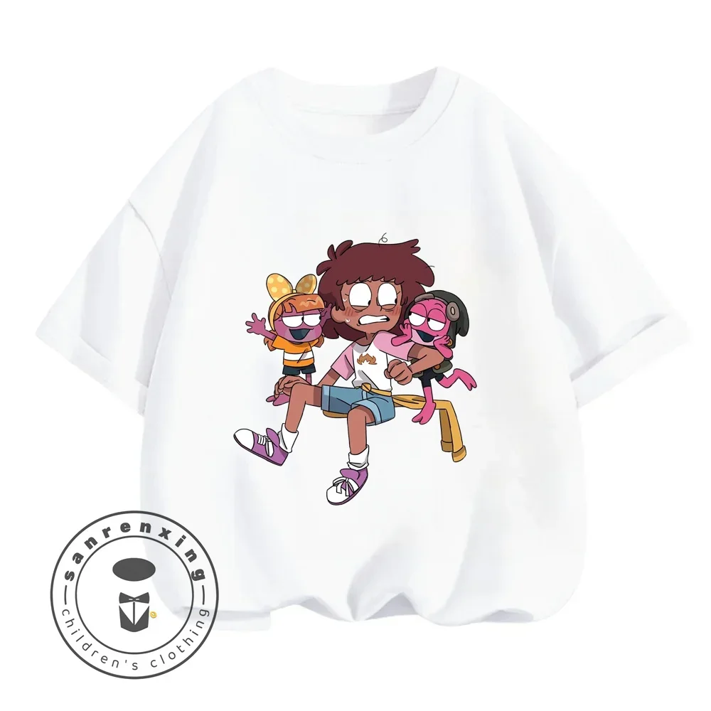 2024 All-new Summer Boys Casual Sports Short Sleeve T-shirt 2D Cartoon Amphibia Children's Clothing Children's Top Ages 2-16