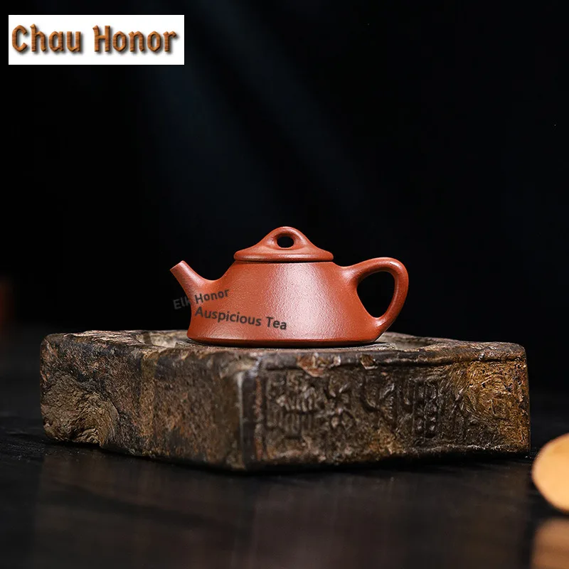 

70ml Exquisite Yixing Purple Clay Teapots Handmade Small Capacity Stone Scoop Pot Raw Ore Di Cao Qing Mud Kettle Zisha Tea Set