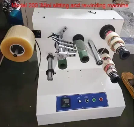 AutomaticBOPP tape  adhesive tape rewinding machine,mini rewinding for the adhesive tape jumbo roll