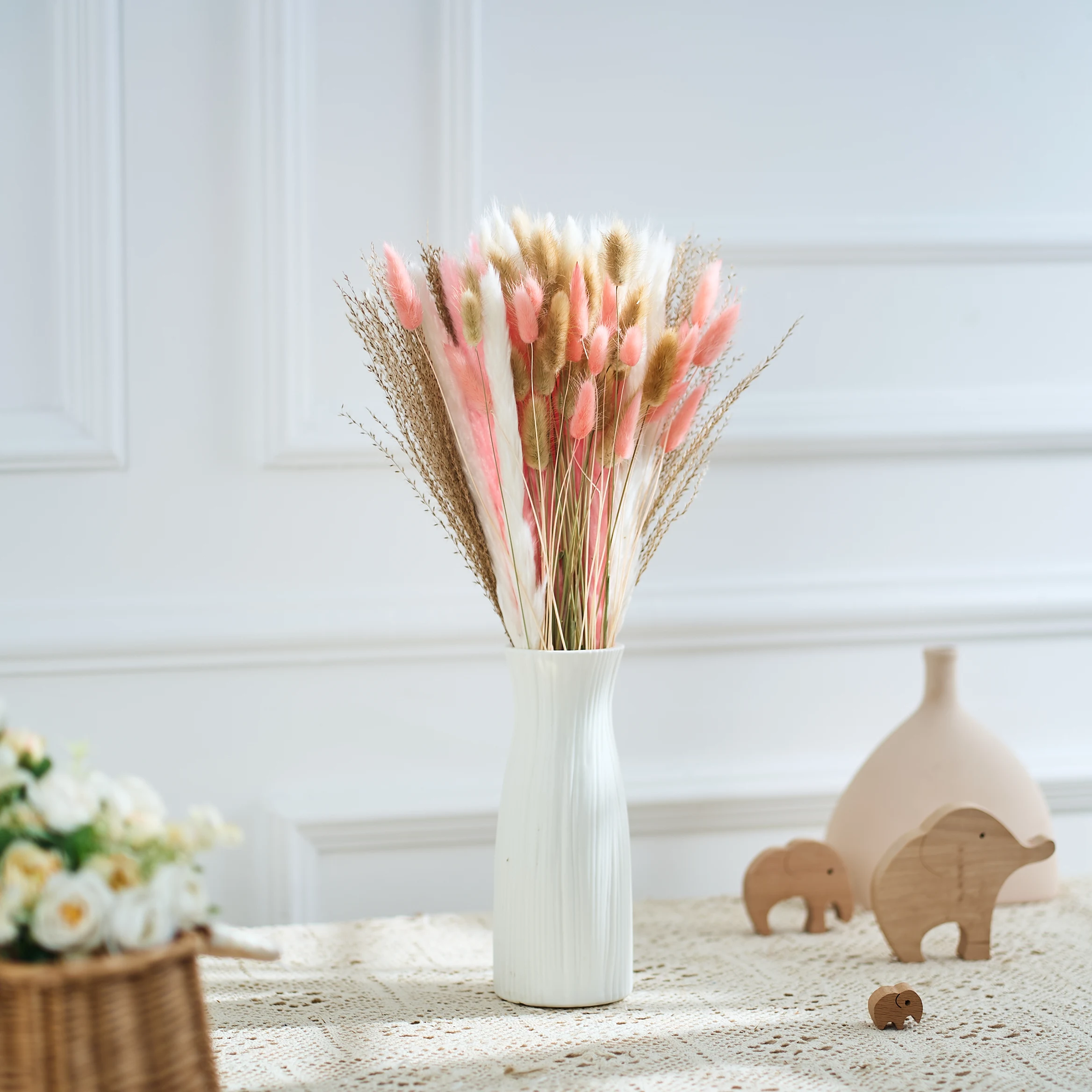 

Natural Pampas Grass Home Decoration Dired Flowers Bouquet Boho Trendy Minimalist Farmhouse Room Wedding Christmas Party Decor