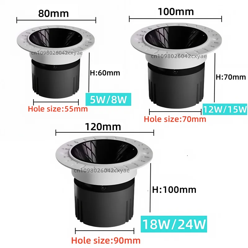 Fotografia 7: Downlight Tuya DALI, holofote COB, luz de teto com escurecimento antirreflexo LED, lâmpada de iluminação interna para sala de estar e cozinha Zigbee3.0