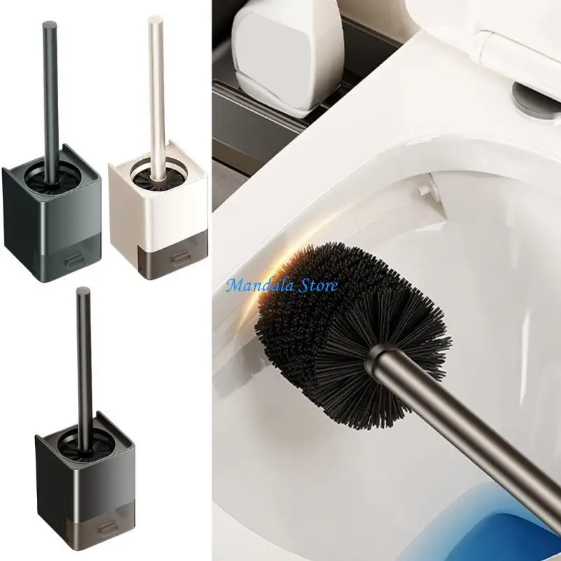 U2JC Soft Bristles Toilet Brush & Holder Bathroom Toilet Bowl Brush Easily to Clean
