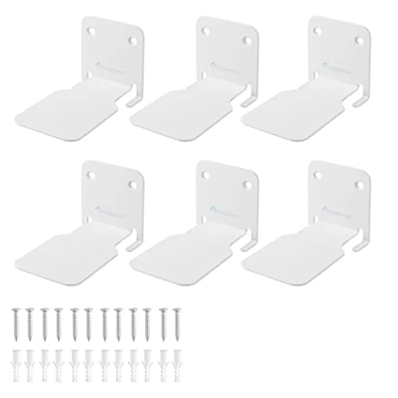 ABLB-6PCS Floating Bookshelf Duty Invisible Floating Bookshelves For Wall Space-Saving, Iron Plate Metal Book Storage Easy To Us