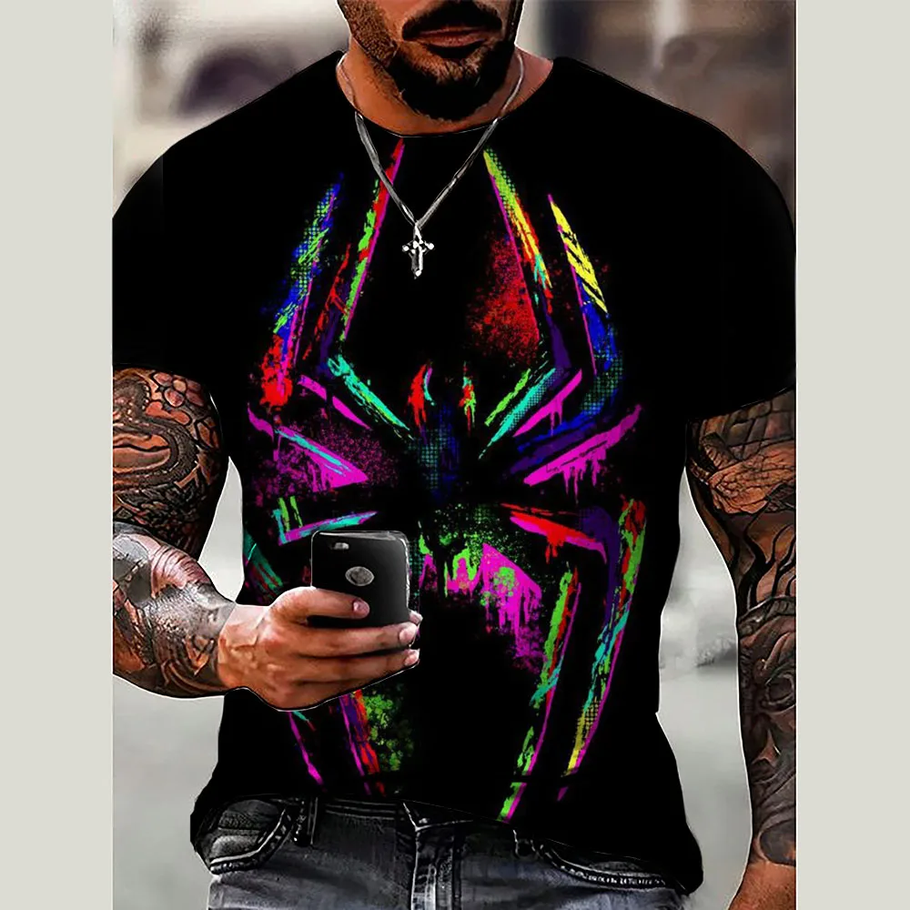 2024 Summer New Men's T-Shirt Casual Marvel Venom Cool 3D Printed T Shirts for Men Short Sleeve Tee Oversized Men Clothing