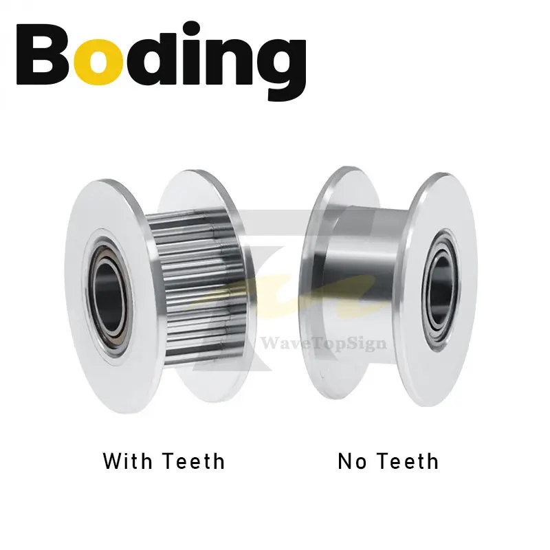 Boding 2gt 20teeth Synchronous Wheel Idler Pulley Bore 3/4/5mm With Bearing Black For Gt2 Timing Belt Width 6mm 20teeth 20t