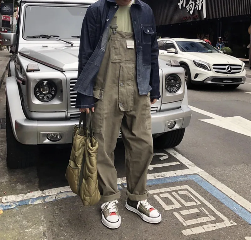 Men Clothing 2022 American Cargo Pants Casual One-piece Overalls Men\'s Overalls Trousers Tide Brand Worker Overalls Loose